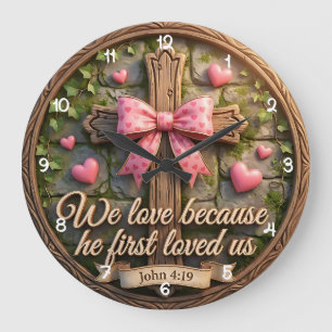 Eternal Love Stone Cross Heritage Large Clock