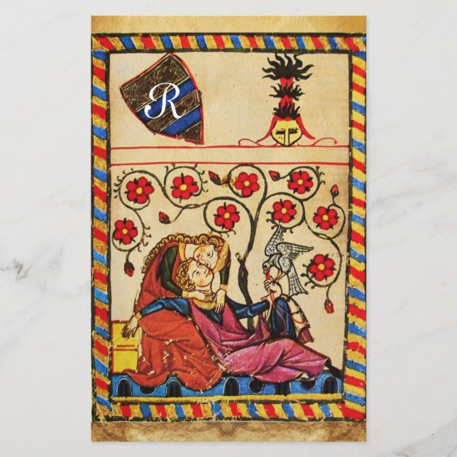 ETERNAL LOVE VALENTINE'S DAY PARCHMENT MONOGRAM STATIONERY (Front)