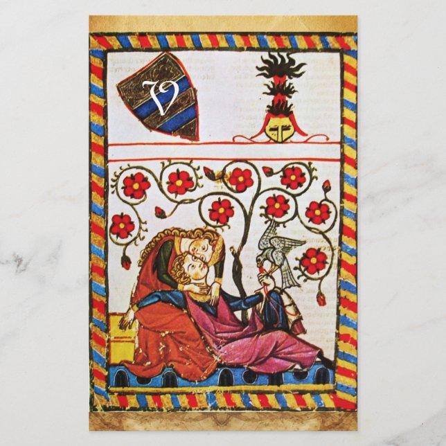 ETERNAL LOVE VALENTINE'S DAY PARCHMENT MONOGRAM STATIONERY (Front)