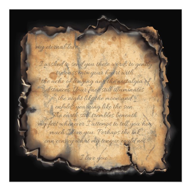 Eternal Love: Vintage-Inspired Romantic Letter Photo Print (Front)