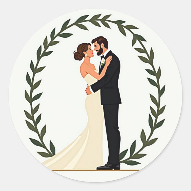 Eternal Love Wedding Couple Sticker (Front)