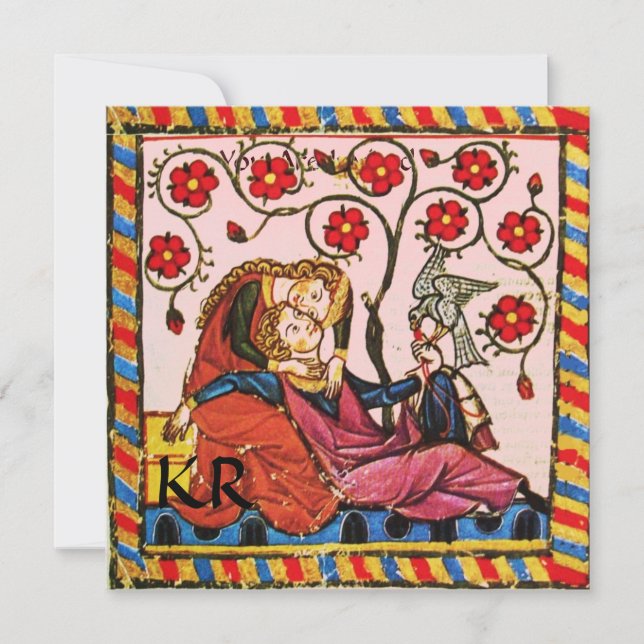 ETERNAL LOVE WEDDING PARCHMENT MONOGRAM INVITATION (Front)