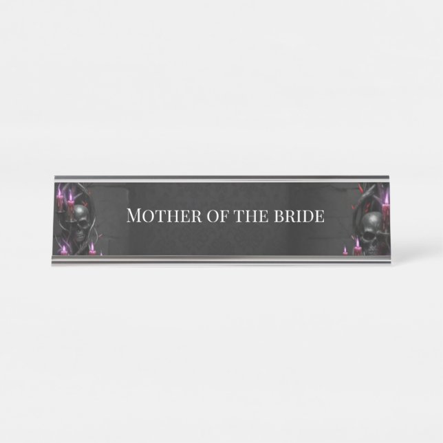 Eternal Night Gothic Vampire Wedding Dark Romance  Desk Name Plate (Front)