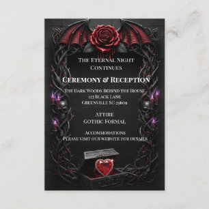 Eternal Night Gothic Vampire Wedding Dark Romance Enclosure Card