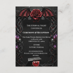 Eternal Night Gothic Vampire Wedding Dark Romance Enclosure Card