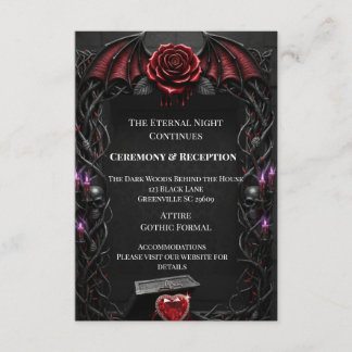 Eternal Night Gothic Vampire Wedding Dark Romance Enclosure Card