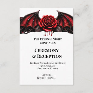 Eternal Night Gothic Vampire Wedding Dark Romance Enclosure Card