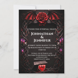 Eternal Night Gothic Vampire Wedding Dark Romance  Invitation