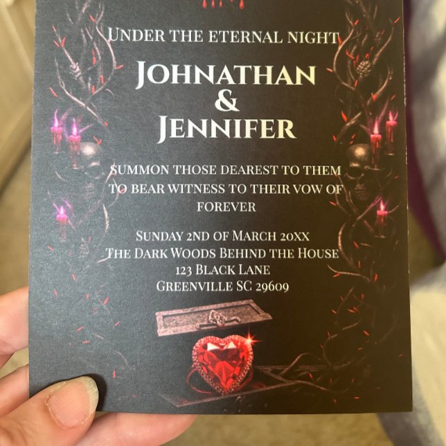 Eternal Night Gothic Vampire Wedding Dark Romance  Invitation (Creator Uploaded)