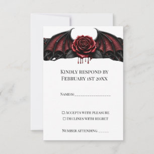 Eternal Night Gothic Vampire Wedding Dark Romance  RSVP Card
