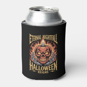 Eternal Nightfall Halloween Skull Pumpkin Can Cooler