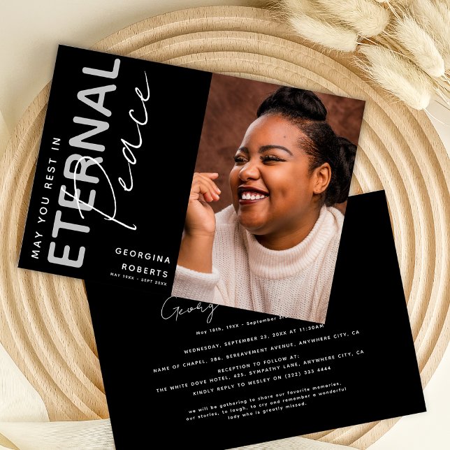 Eternal Peace' Funeral or Memorial Service  Invitation (Creator Uploaded)