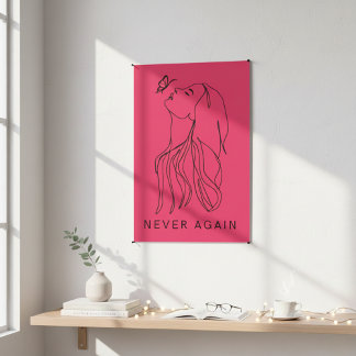 Eternal Reflection: Butterfly and Woman Line Art Poster