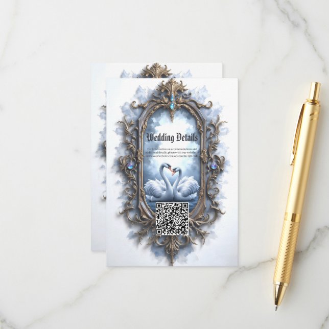 Eternal Reflection – The Swanheart Union.  Enclosure Card (Front/Back In Situ)