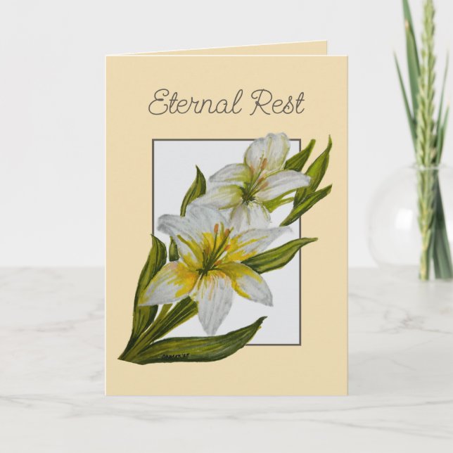 Eternal Rest Mass Offering Sympathy Card Catholic (Front)