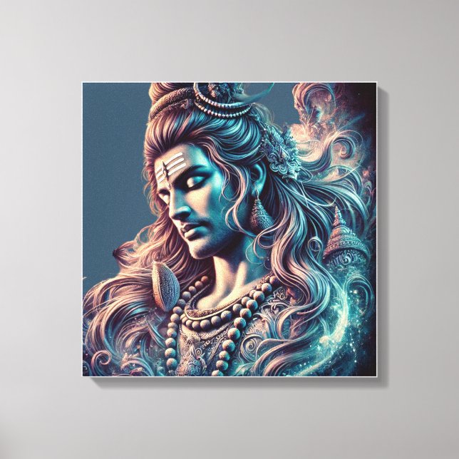 Eternal Shiva: The Supreme Yogi in Divine Bliss Canvas Print (Front)