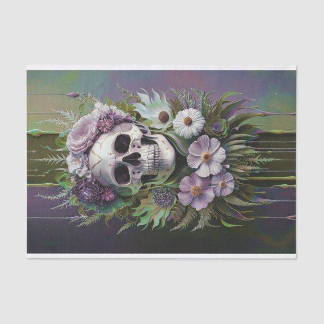 Eternal Soul,Gothic Skull, Mother Nature Decoupage Tissue Paper (Front)