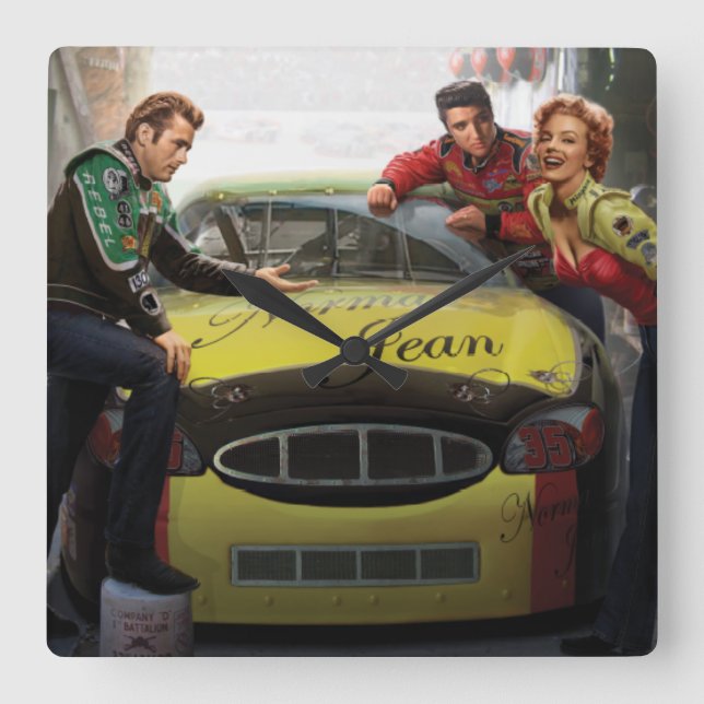 Eternal Speedway Square Wall Clock (Front)