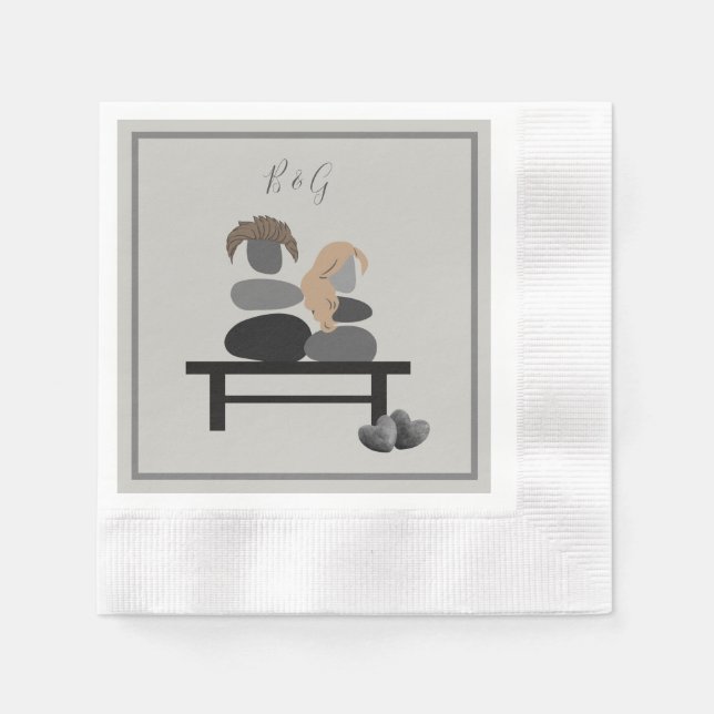 Eternal Stone couple Boho wedding  Napkin (Front)