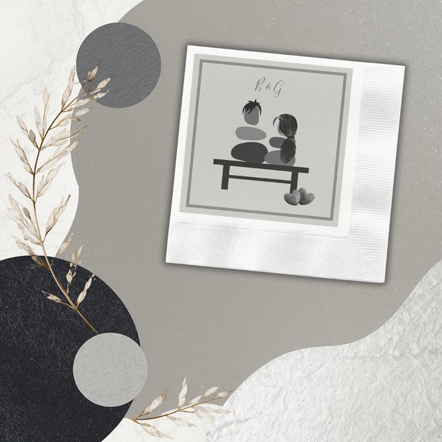 Eternal Stone couple Boho wedding  Napkin (Creator Uploaded)