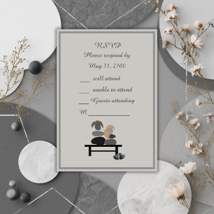 Eternal Stone couple Boho wedding RSVP Card