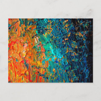 ETERNAL TIDE 2 Orange Turquoise Blue Black Ombre Postcard