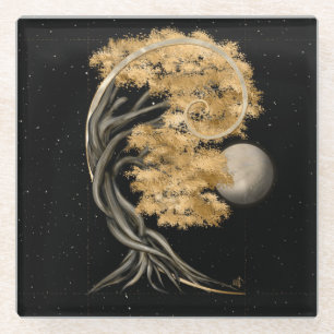 Eternal Transformation - Bonsai Butterfly Spirit Glass Coaster