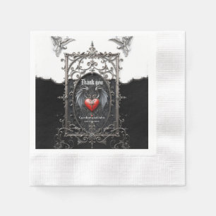 Eternal Vows Beneath Midnight Wings. Napkin