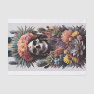 Eternal Warrior, Native American Skull Decoupage Tissue Paper