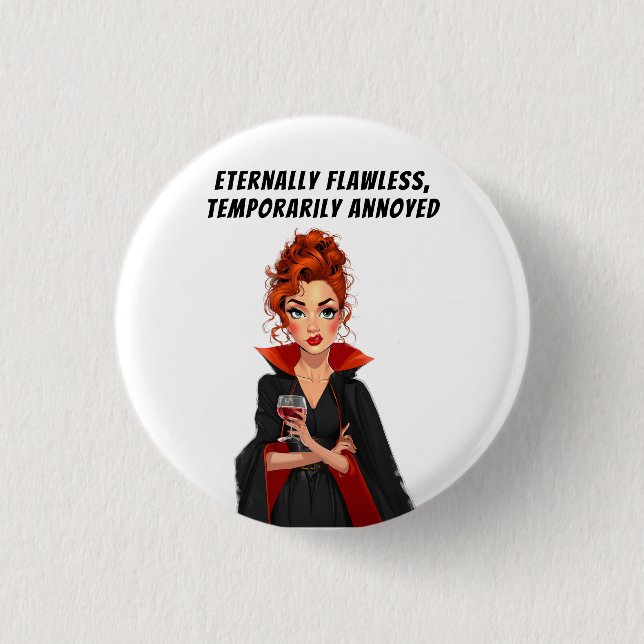 Eternally Flawless Vampire Ms Sass 3 Cm Round Badge (Front)