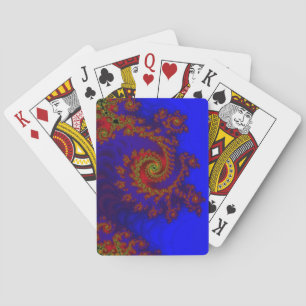 Eternity Blue and Red Fractal Art Playing Cards