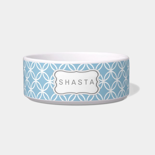 Eternity Circle Pattern Dog Bowl - bluebell (Front)