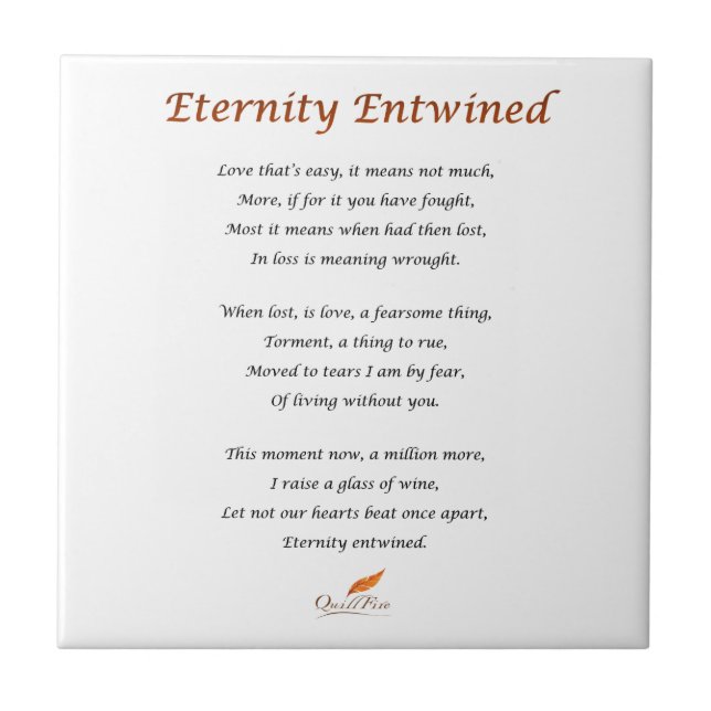 Eternity Entwined Poem Tile (Front)