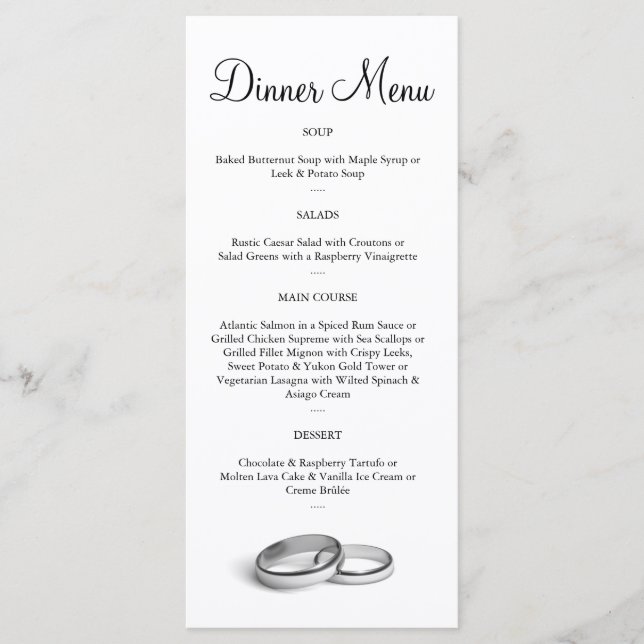 Eternity Menu (Front)