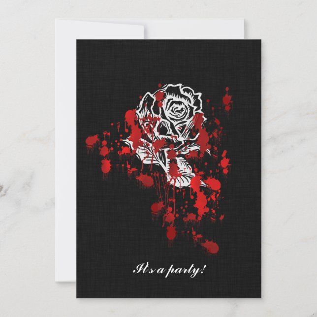 Eternity Rose Vampire Goth Wedding Invitation (Front)