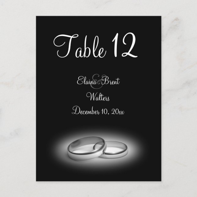 Eternity Table Number (black) Postcard (Front)