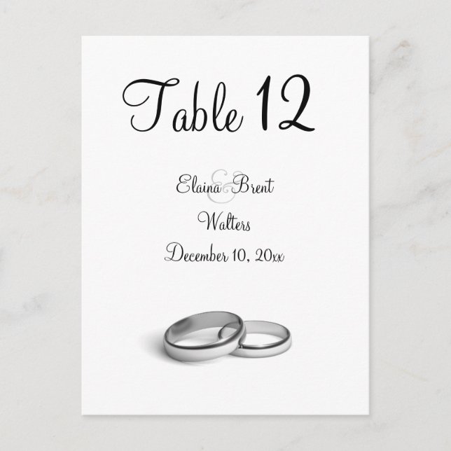 Eternity Table Number Postcard (Front)