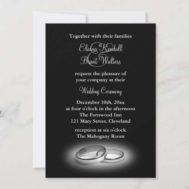 Eternity Wedding Invitation black (Front)