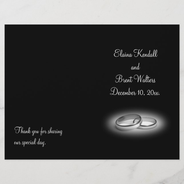 Eternity Wedding Program (Front)