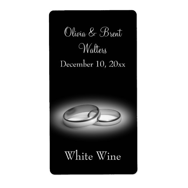 Eternity Wedding Wine Label (black) (Front)