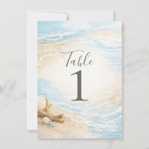 Eterntal Tides Coastal Watercolor Table Number