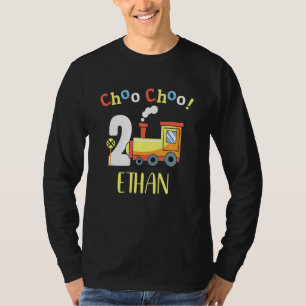 Ethan Choo Choo Two Train 2nd Birthday Turning 2 T-Shirt