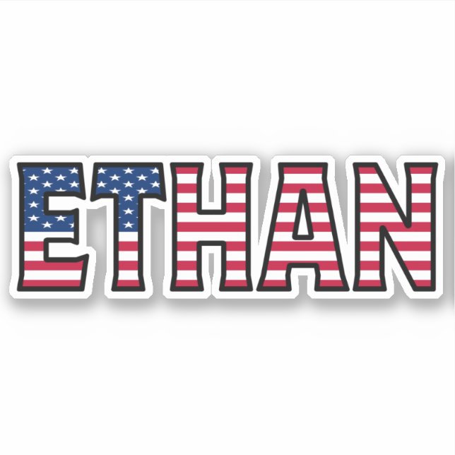 Ethan Name First Name USA Sticker Stickerset (Front)