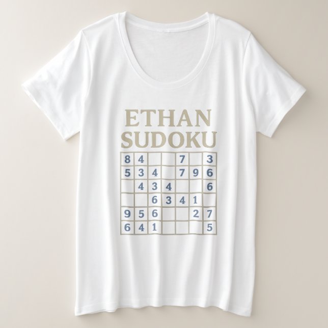 ETHAN Sudoku Puzzle – Custom Logic Grid Tee (Design Front)