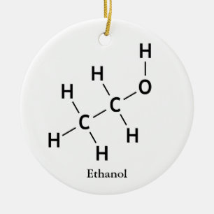 Ethanol Alcohol Molecule Chemistry Cool Ceramic Tree Decoration