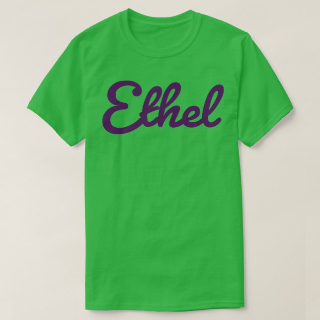 Ethel Name Purple Typography T-Shirt (Design Front)