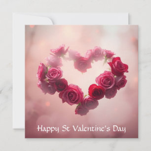 Etheral Soft Roses Bouquet Valentine Holiday Card