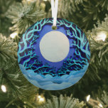 Ethereal 3D Look Winter Scene Glass Ornament<br><div class="desc">Lovely 3D look winter scene will shine and reflect your lights and complement your Christmas tree and the rest of your holiday home.  Gorgeous,  intense colours.</div>