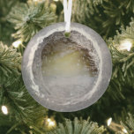 Ethereal 3D Look Winter Scene  Glass Tree Decoration<br><div class="desc">Lovely 3D look image of a winter scene will shine and reflect your lights and complement your Christmas tree and the rest of your holiday home.  Gorgeous colours.</div>