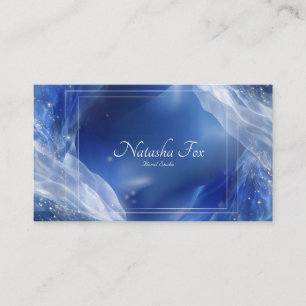 Ethereal Abstract Waves Blue & Gold Business Card